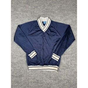 Vintage Champion USA V-Neck Pullover‎ Windbreaker Navy White Trim Size Small 90s